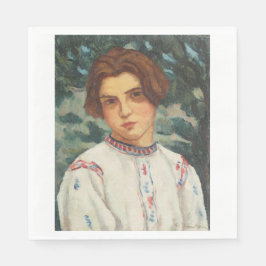 Rumänska Peasant Woman (av Stefan Dimitrescu) Pappersservett