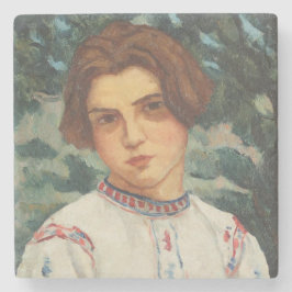 Rumänska Peasant Woman (av Stefan Dimitrescu) Stenunderlägg