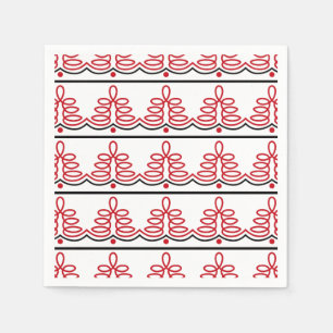 Rumänska traditionella folkmotif i rött och svart pappersservett