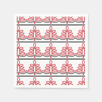 Rumänska traditionella folkmotif i rött och svart pappersservett