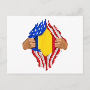Rumänskt blod inuti mig T-shirt Rumänien flagga Helg Vykort