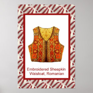 Rumänskt hantverk, broderad waistcoat poster