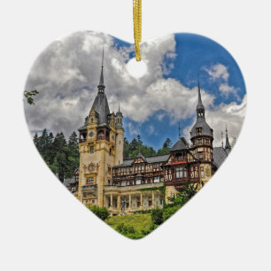 Rumänskt slott julgransprydnad keramik