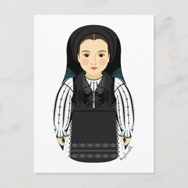 Rumänskt vykort för Matryoshka (Framsida)