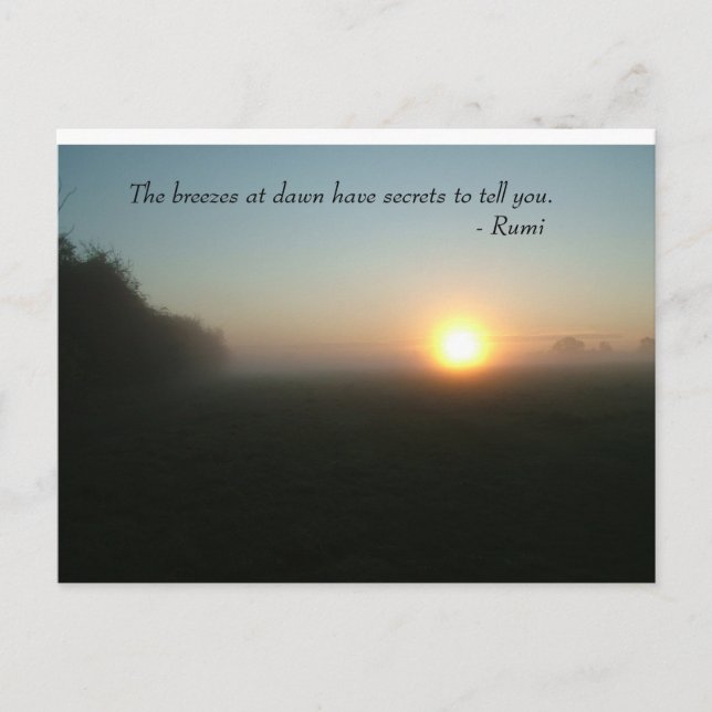 Rumi 'Breezes at Dawn' vykort (Framsida)
