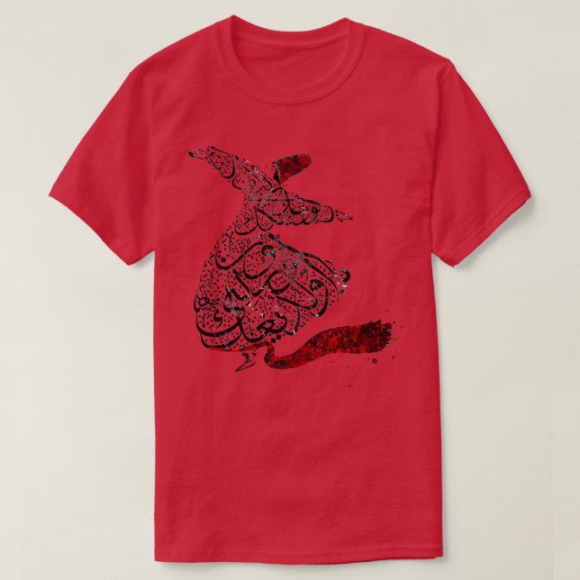 Rumi Calligraphy Red T Shirt (Design framsida)