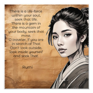 Rumi-citat - Livskraft inom dig Fototryck