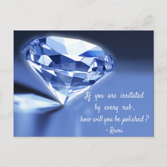 Rumi-citat om livet. Hur kommer du att slipas... Vykort (Framsida)