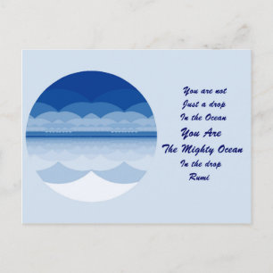 Rumi citationsteckenvykort. HavMandaladesign Vykort