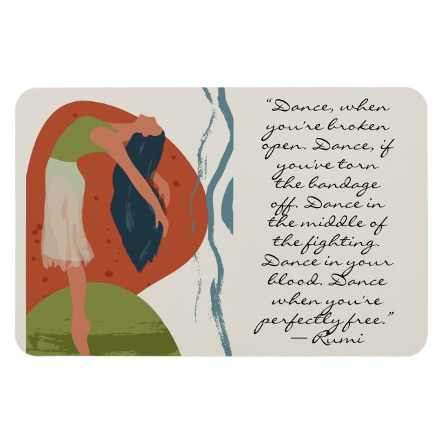 Rumi Dance Quote med Dancer Magnet (Horisontell)