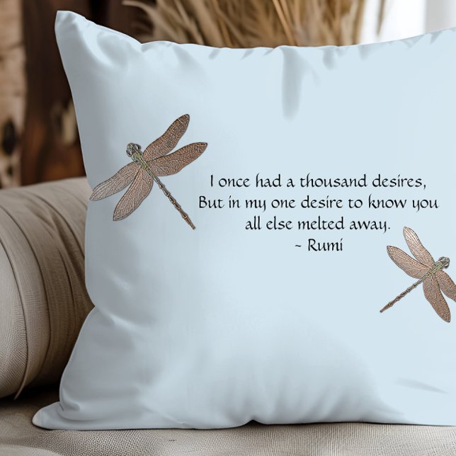 Rumi Desires Quote & Dragonfly Dekorativ kudde (Skapare uppladdad)