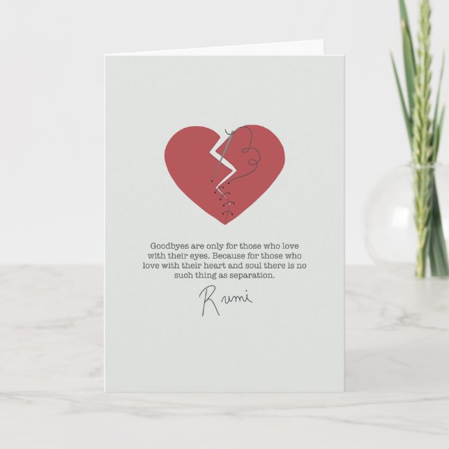 Rumi Goodbyes Broken Heart Card Kort (Framsida)