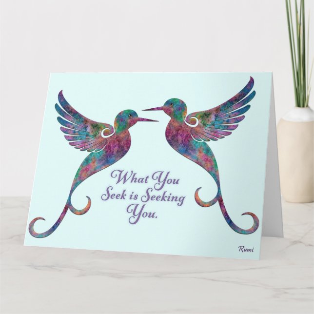 Rumi Greeting Card - Vad du söker är att söka dig Kort (Framsida)