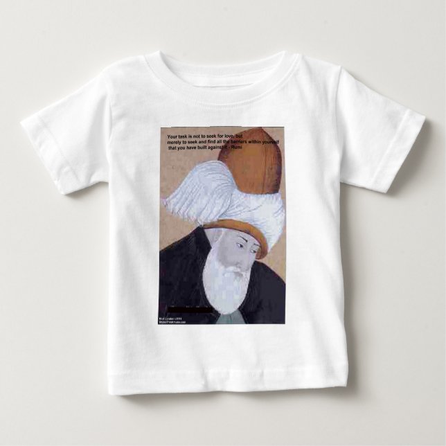 Rumi "Hinder för Kärlek"-citat på gåvoarkort T-shirt (Framsida)