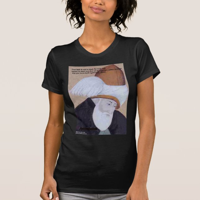 Rumi "Hinder för Kärlek" Citat På T-shirts Kort (Framsida)