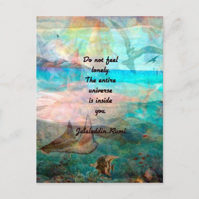 Rumi inspiration citat om Universe Vykort (Framsida)