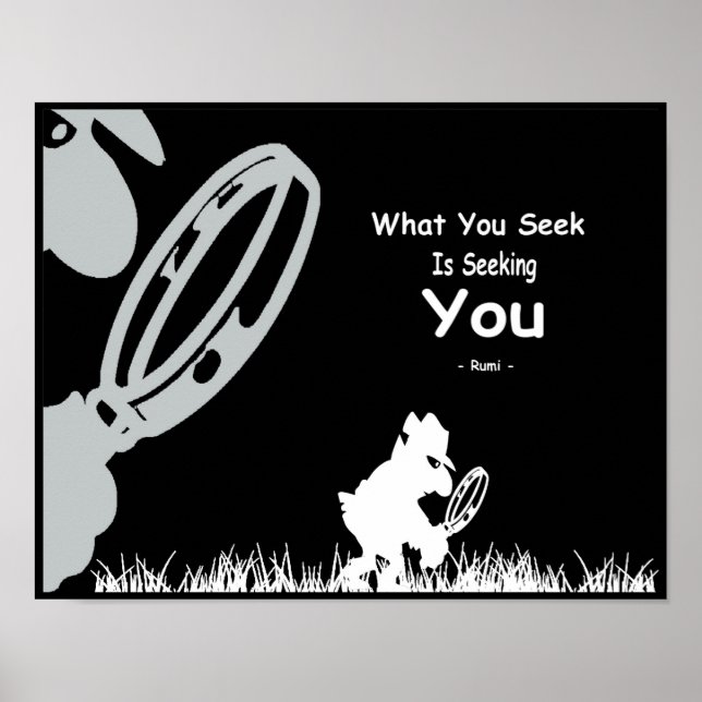 Rumi inspiration. Vad du söker är att söka dig. Poster (Framsidan)