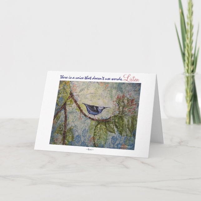 Rumi inspiration Watercolor Bird Art Greeting Card Kort (Framsida)
