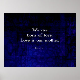Rumi Inspirational Kärlek citat om känslor Poster
