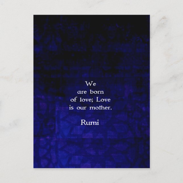 Rumi Inspirational Kärlek citat om känslor Vykort (Framsida)