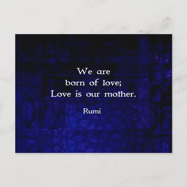 Rumi Inspirational Kärlek citat om känslor Vykort (Framsida)