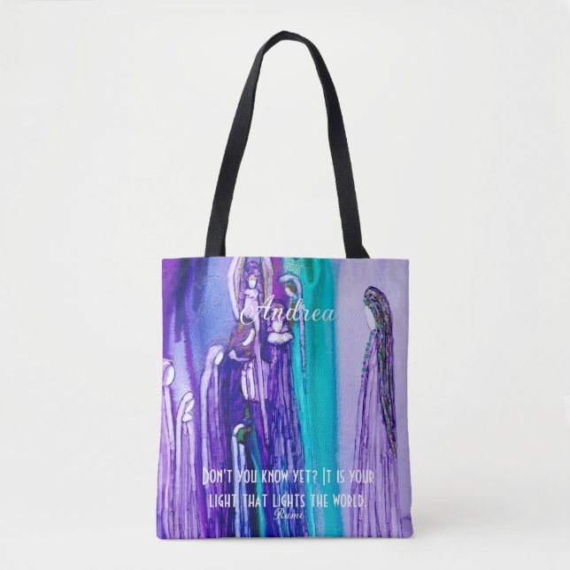 Rumi inspirational Personlig Art Tote Bag Tygkasse (Framsida)