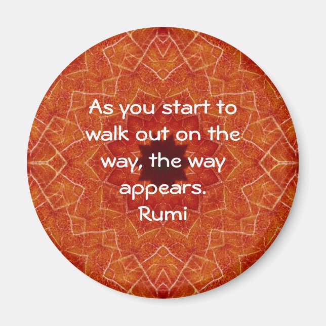 Rumi Inspirational Quotation som säger om Faith Magnet (Framsidan)