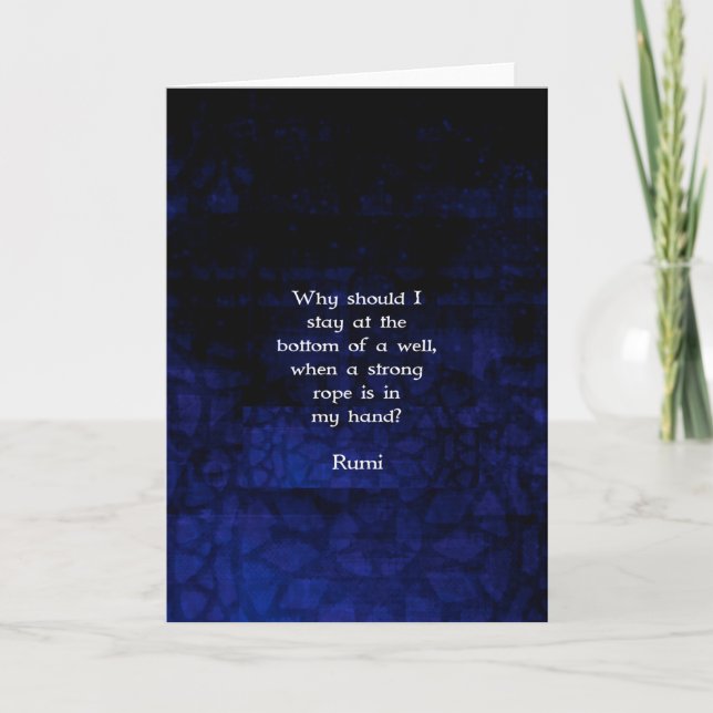 Rumi inspirational take Action Quote Kort (Framsida)