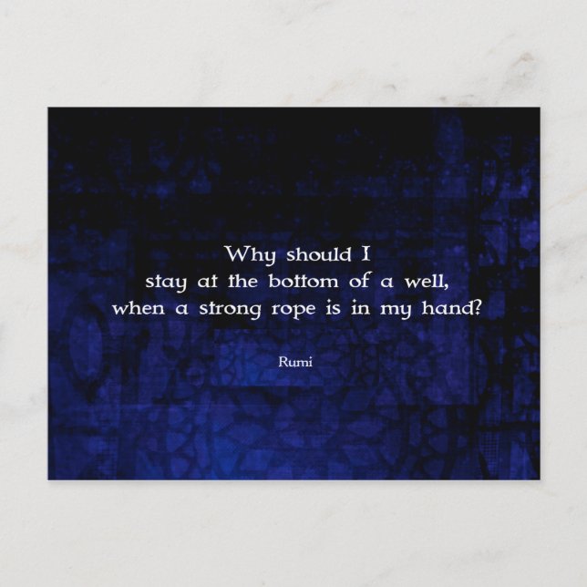 Rumi inspirational take Action Quote Vykort (Framsida)