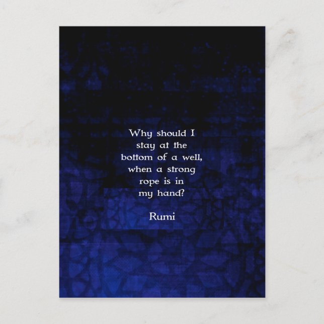 Rumi inspirational take Action Quote Vykort (Framsida)