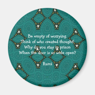 Rumi inspirationcitat med stamdesign magnet