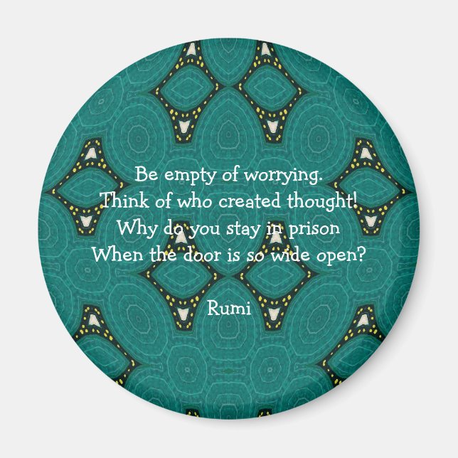 Rumi inspirationcitat med stamdesign magnet (Framsidan)