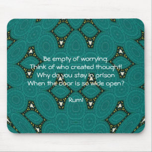Rumi inspirationcitat med stamdesign musmatta