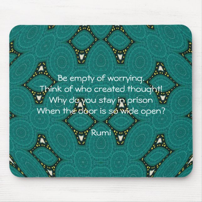 Rumi inspirationcitat med stamdesign musmatta (Framsidan)