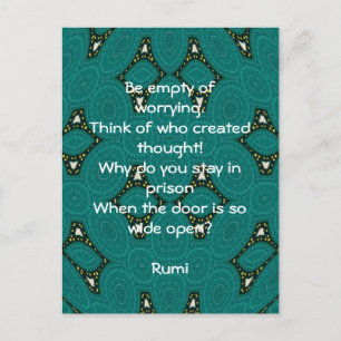 Rumi inspirationcitat med stamdesign vykort