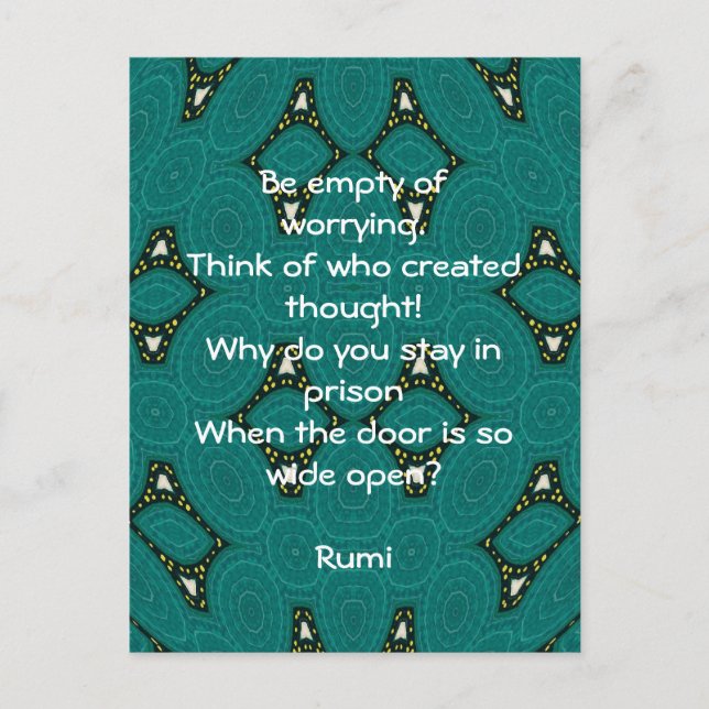 Rumi inspirationcitat med stamdesign vykort (Framsida)