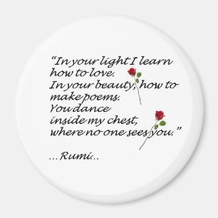 Rumi Kärlek Quote Magnet Round