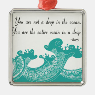 Rumi Ocean-citat Julgransprydnad Metall