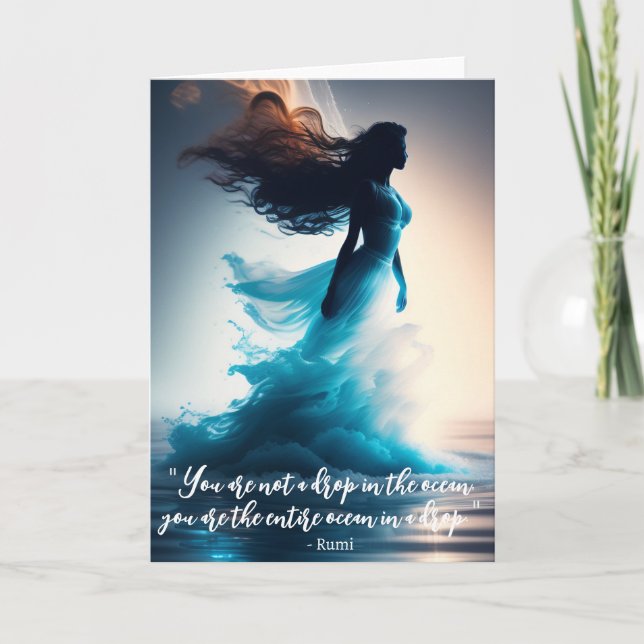 Rumi Ocean Quote Dreamscape Greeting Card Kort (Framsida)