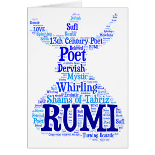 Rumi ordkonst hälsningskort
