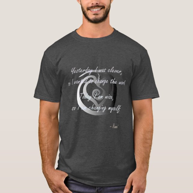 Rumi poet inspirerar till att citera fullt av visd t shirt (Framsida)