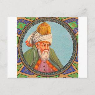 rumi porträtt oljemålning vykort