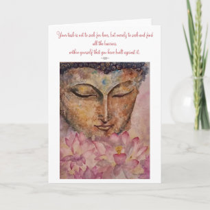 Rumi Quote Buddha Watercolor Art Greeting Card Kort