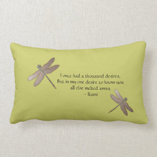 Rumi Quote & Dragonfly Dekorativ kudde