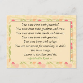 Rumi Quote Inspirational Motivational Postcard Vykort