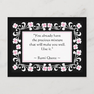 Rumi Quote Inspirational Motivational Postcard Vykort