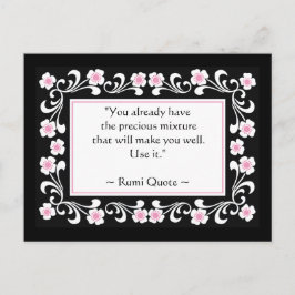 Rumi Quote Inspirational Motivational Postcard Vykort