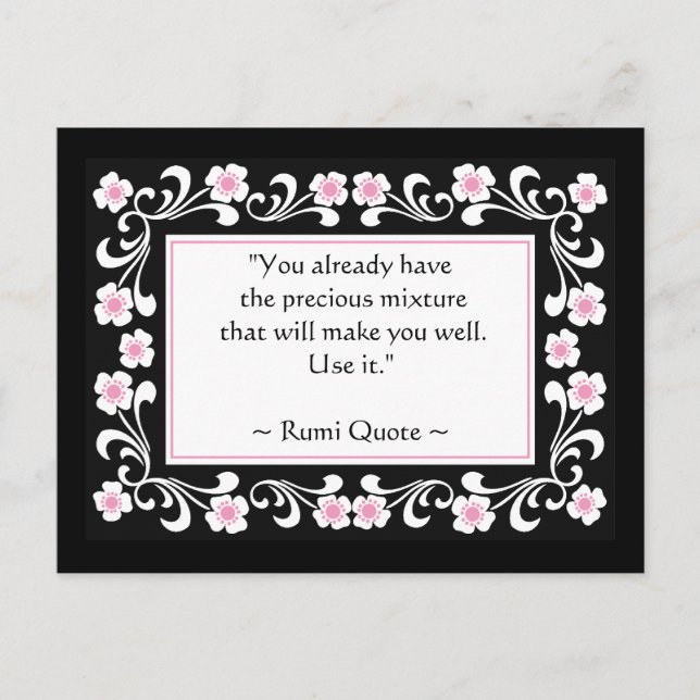 Rumi Quote Inspirational Motivational Postcard Vykort (Framsida)