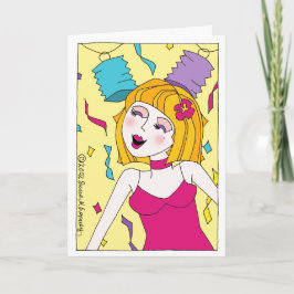 Rumi Quote Party Girl Firande "Lev lite" Kort