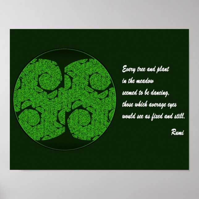 Rumi Quote Poster Art Träd Mandala-inspirationen. (Framsidan)